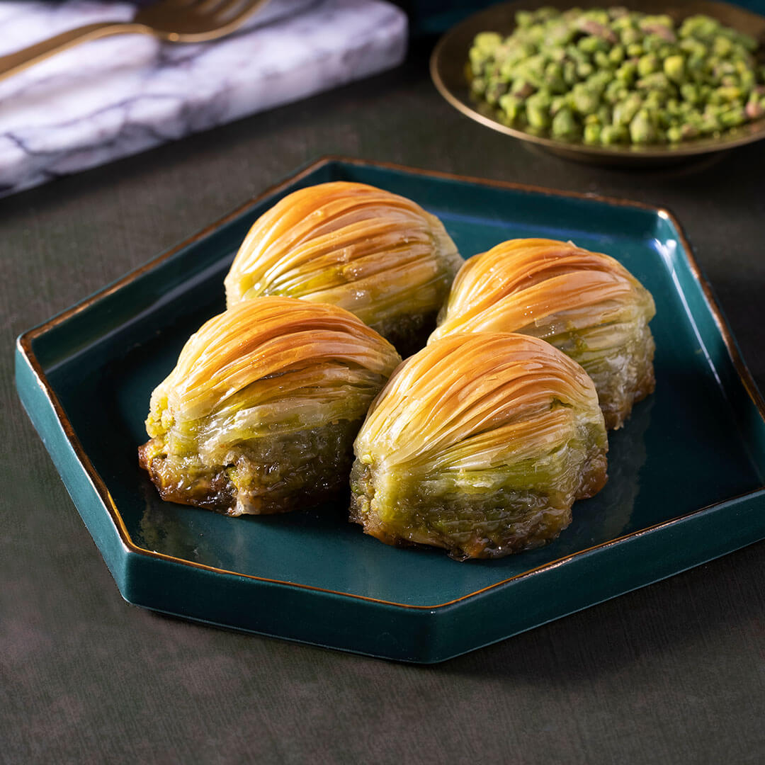 Pistachio Mussel Baklava in Tray