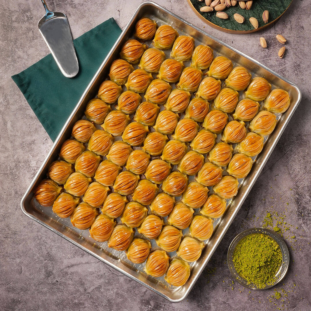 Pistachio Mussel Baklava in Tray
