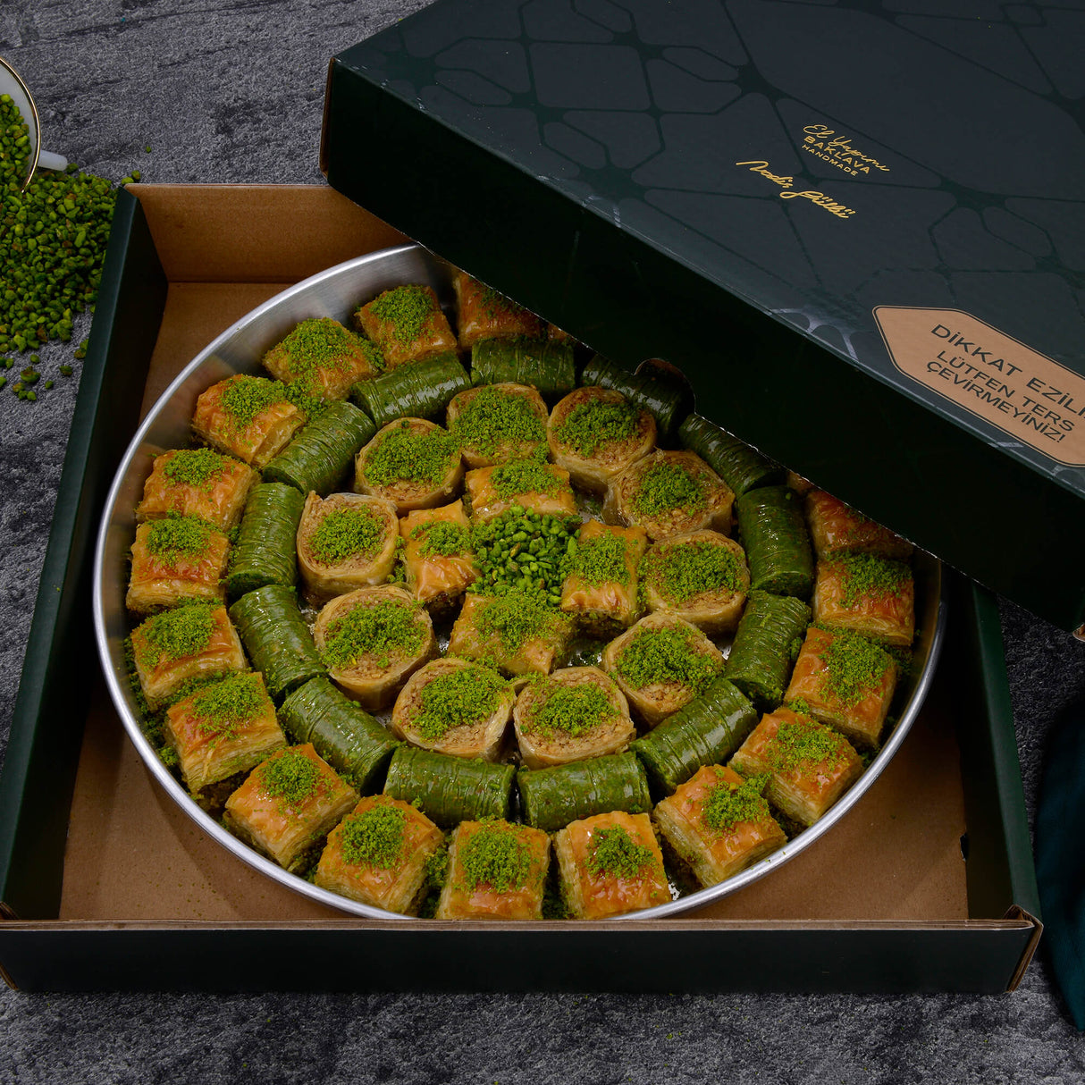 Special Baklava With Pistachio On The Tray