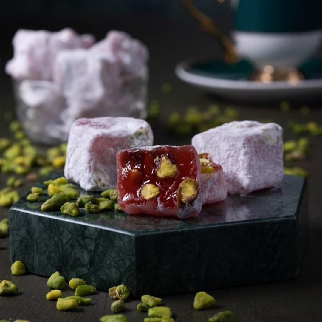 Turkish Delight with Pomegranate and Pistachio