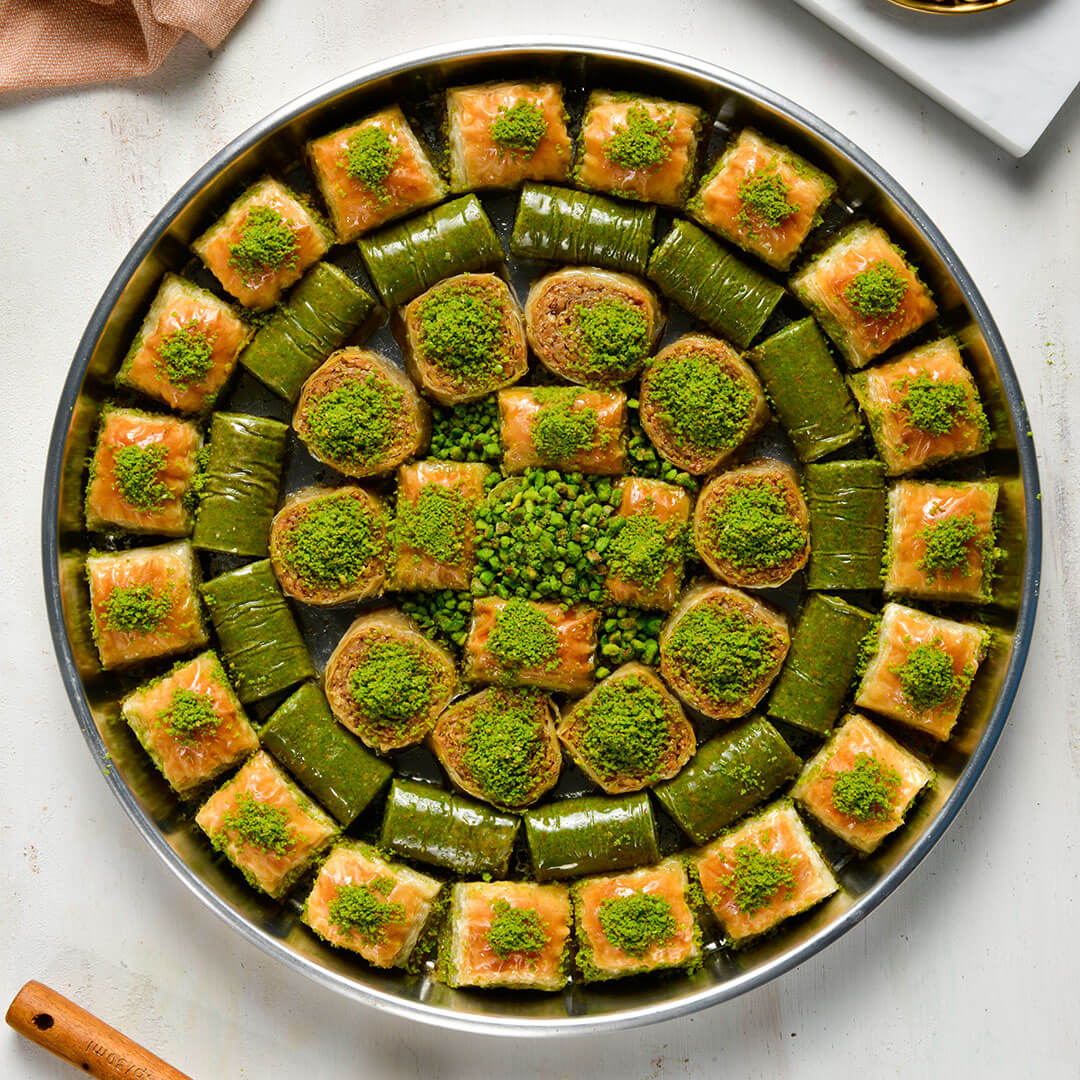 Special Baklava With Pistachio On The Tray
