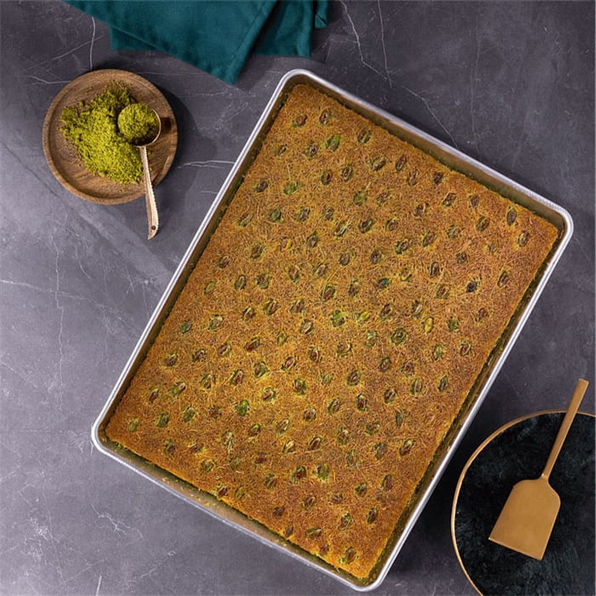 Tel Kadayif with Pistachio on a Tray
