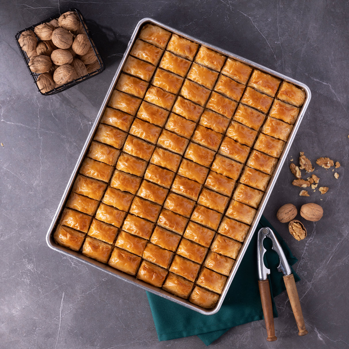 Baklava with Walnut in Tray