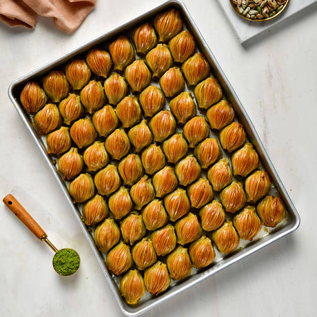 Pistachio Mussel Baklava in Tray